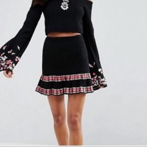Rahi Cali Poppy embroidered skirt
